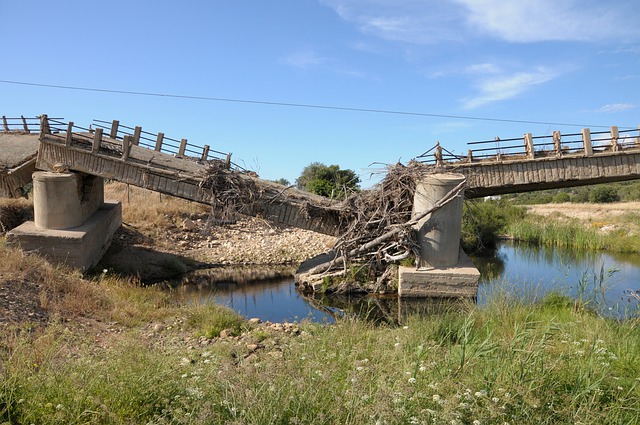 Crumbling bridge