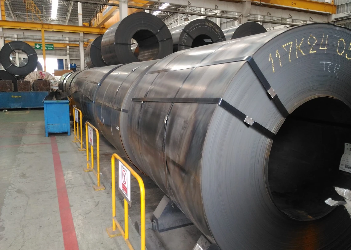 Hot rolled carbon steel coil ready for processing