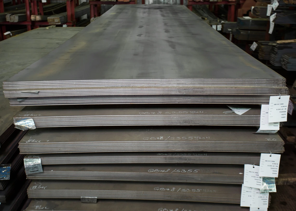 Stacked hot rolled carbon steel sheet