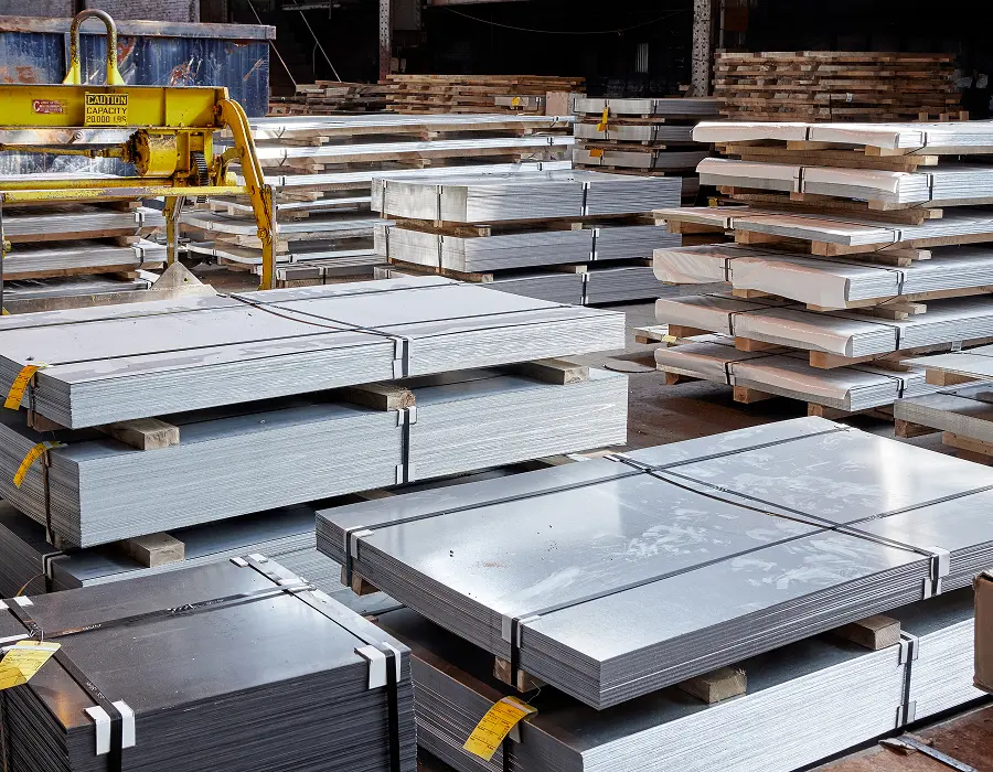 Bundled flat rolled steel sheet in common structural and commercial grades