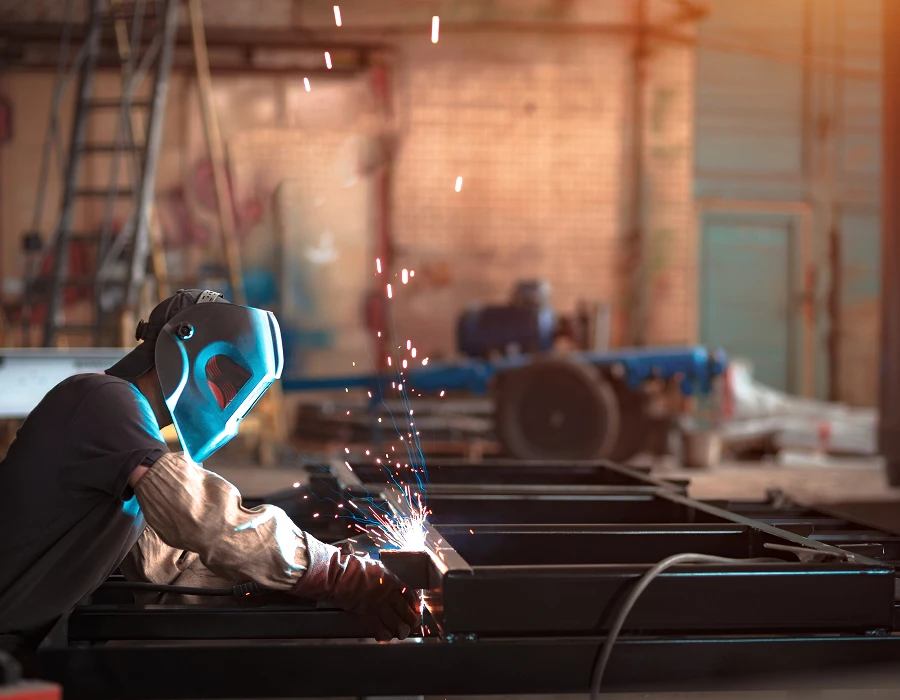 Welder fabricating hot rolled pickled and oiled (HRPO) steel